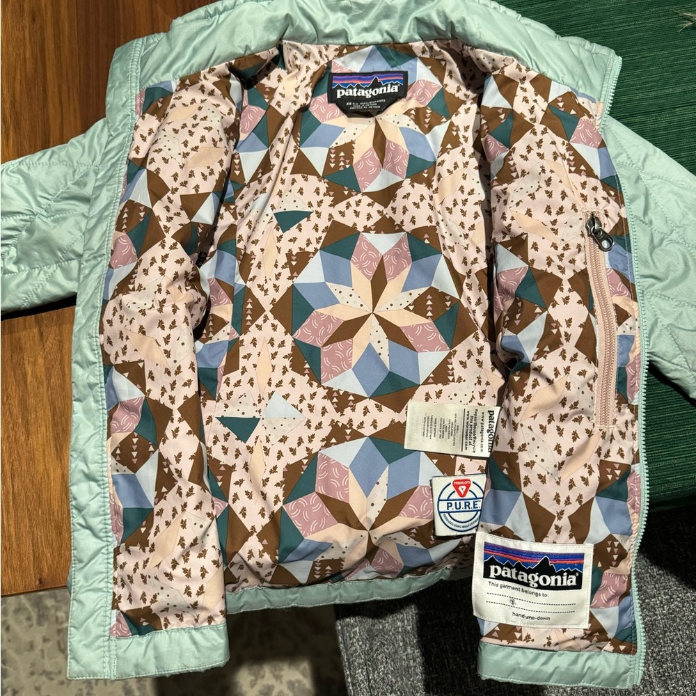 Girls XS 5-6 seafoam green nano puff